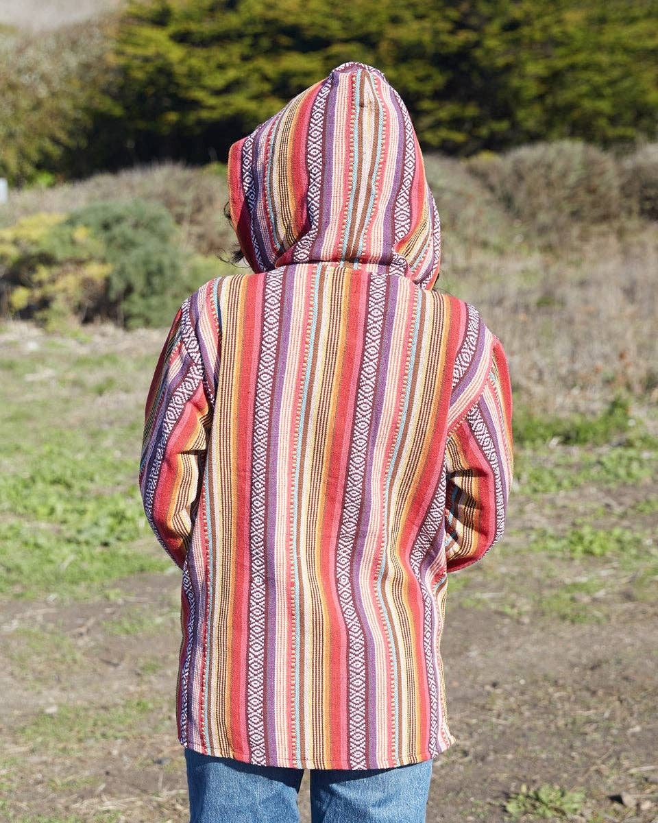 Gheri Cotton Baja Hoodie Red S M Grounded and Free