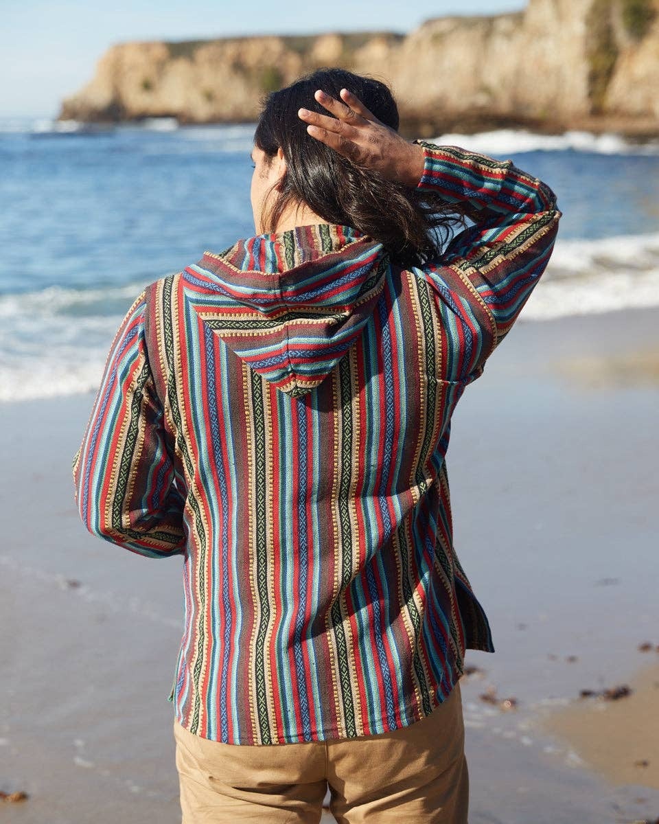 Gheri Cotton Baja Hoodie Red S M Grounded and Free